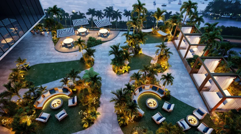 Vista panorámica jardín zen shoma bay