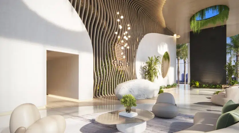 Recepción en Aria reserve con muebles y decoración de lujo