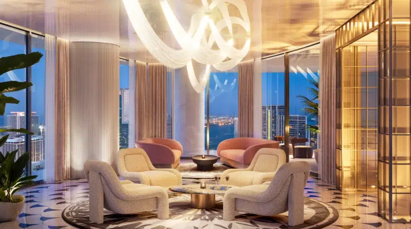 Bar con decoración moderna y muebles de lujo