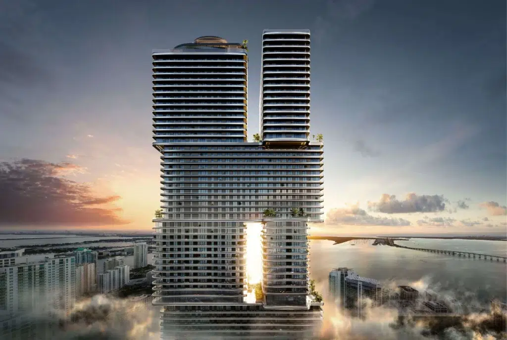 Edificio moderno con estructura de lujo y vistas al mar