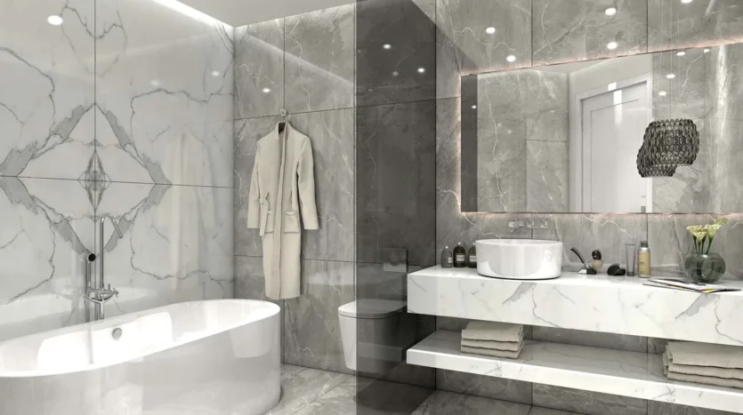 Baño de lujo con bañera y un lavamano