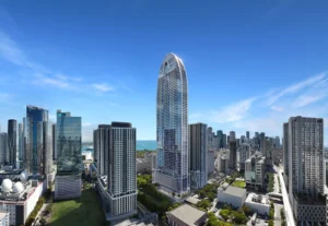 Vistas de la estructura del edificio y la ciudad