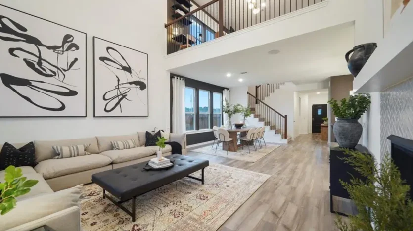 Sala de estar moderna en Rosehill Lake