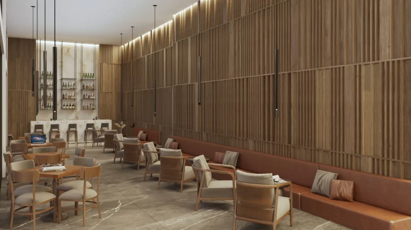 Restaurante exclusivo moderno dentro del edificio