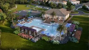 Vistas a la alberca con palmeras al aire libre en Westview miami