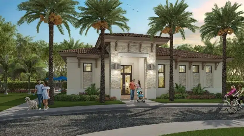 Residentes de westview miami en familia disfrutando las amenidades