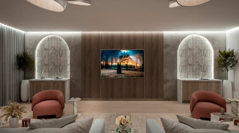 oficina personal con muebles y decoración minimalista