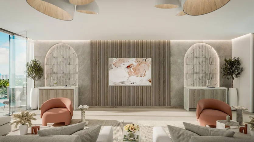 Sala de estar moderna con decoración minimalista