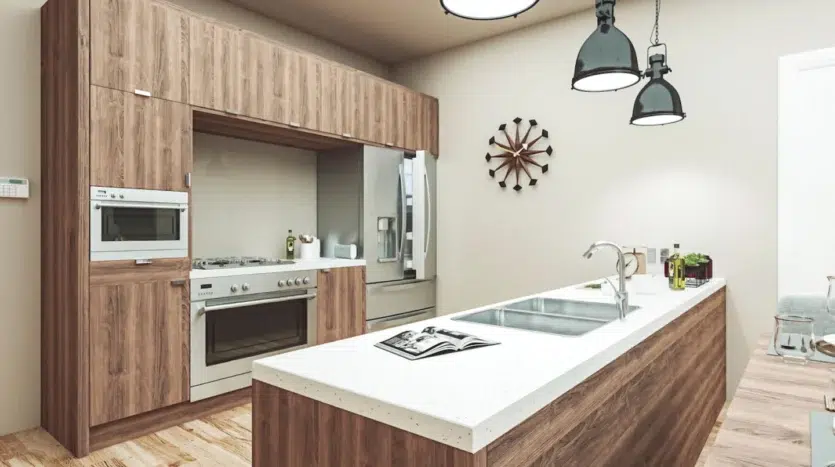 Cocina de alta calidad con detalles de acero inoxidable